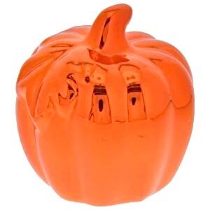 🎃 METALLIC ORANGE PUMPKIN FIGURINE 🎃